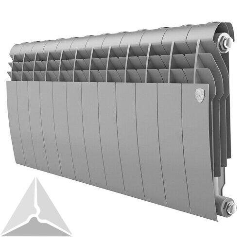 Радиатор биметаллический Royal Thermo BiLiner 350 12 секции (серый)