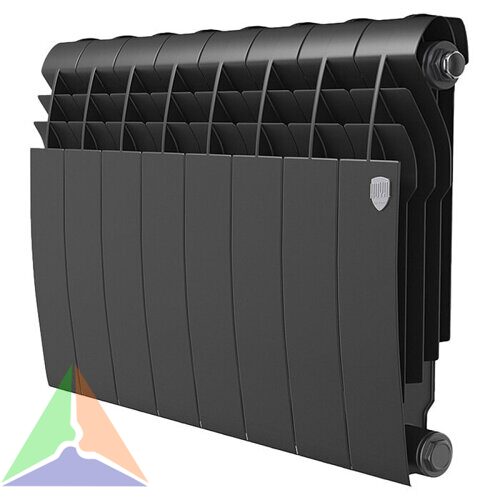 Радиатор биметаллический Royal Thermo BiLiner 350 8 секции (черный)