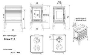 Чугунная печь Kratki Koza/K10 (термостат)