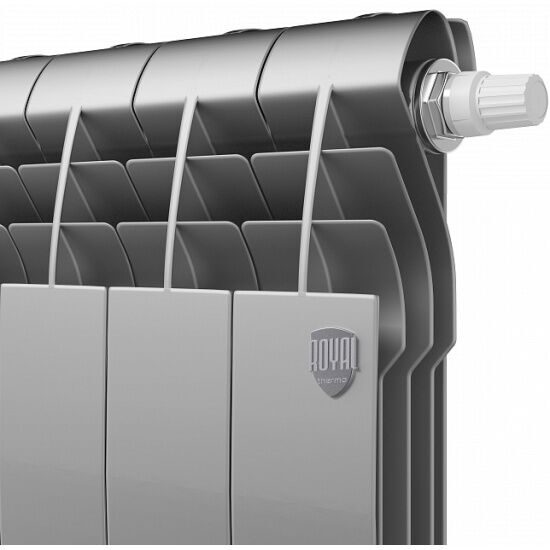 Радиатор биметаллический Royal Thermo BiLiner 350 12 секции (серый)