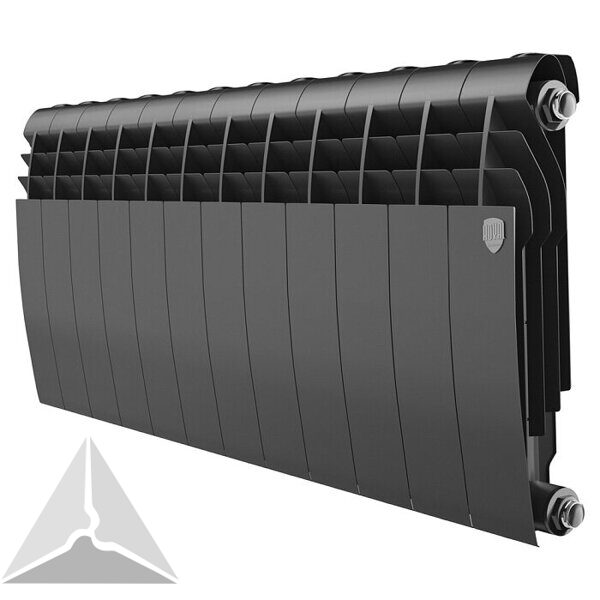 Радиатор биметаллический Royal Thermo BiLiner 350 12 секции (черный)