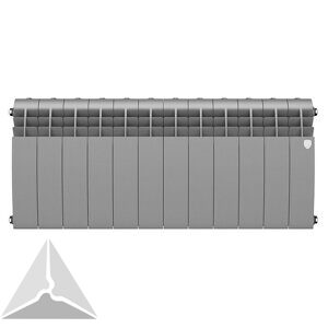 Радиатор биметаллический Royal Thermo BiLiner 350 12 секции (серый)