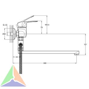 Смеситель для ванны G-LAUF KLO6-C048