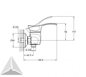 Смеситель для ванны G-LAUF KLO5-A048