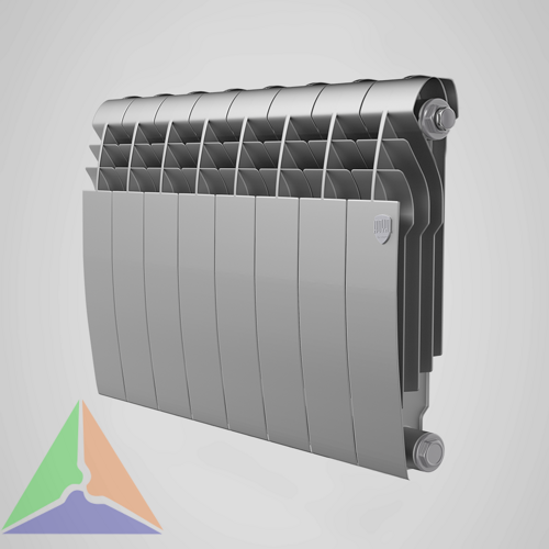 Радиатор биметаллический Royal Thermo BiLiner 350 8 секции (серый)