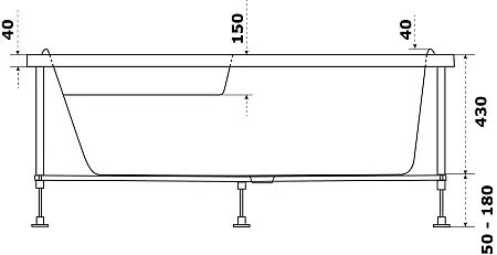 Каркас для ванны Azario Микона 160х100